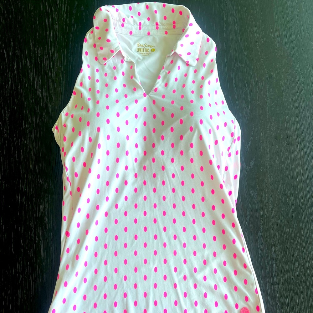 Lilly Pulitzer UPF 50+ Luxletic Lakeland Bra Polo Sleeveless Top